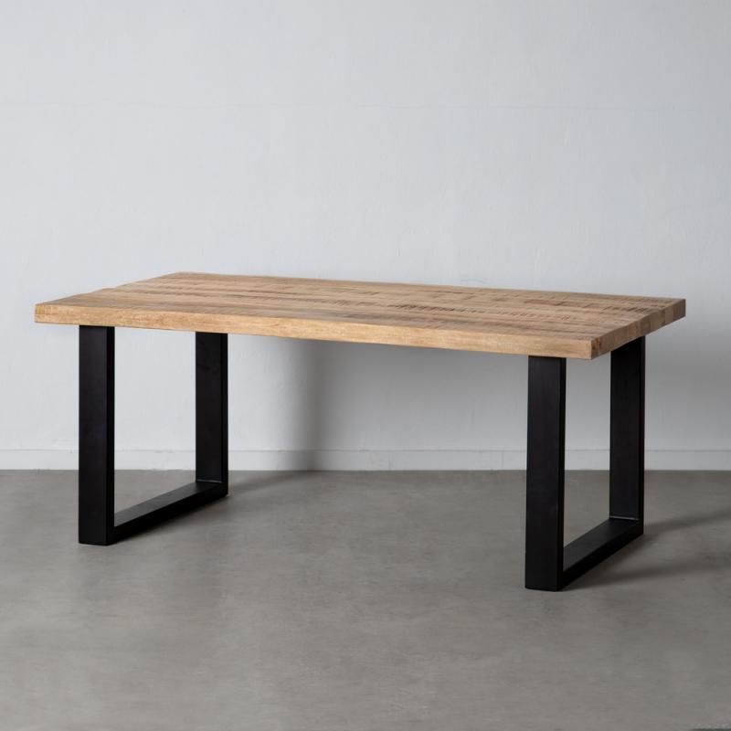 MESA COMEDOR NATURAL-NEGRO 180 X 100 X 76 CM