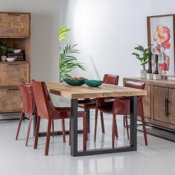 MESA COMEDOR NATURAL-NEGRO 180 X 100 X 76 CM