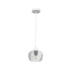 Colgante Estela 1xe27 Blanco Regx13x13 Cm C/tulipa Cristal Tallado Transparente