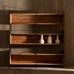 ESTANTERÍA NATURAL MADERA-HIERRO SALÓN 180,50 X 35 X 190 CM
