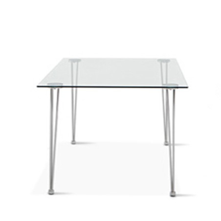 Mesa Oficina Rosana Acero Inoxidable- Cristal Templado Varios Colores 140x80