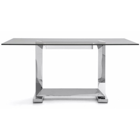 Mesa Comedor Estructura Cromada-Cristal Templado Modelo Mubic 200x100