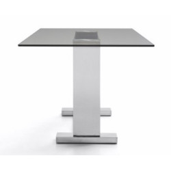 Mesa Comedor Estructura Cromada-Cristal Templado Modelo Mubic 200x100