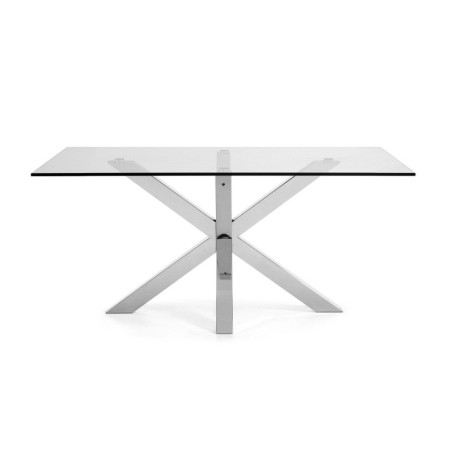 Mesa Arya Acero Inoxidable-Cristal Templado 200x100