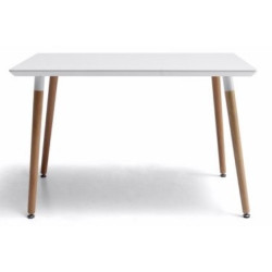 Mesa Comedor Estilo Nórdico Modelo Evon Madera de Haya 120x80