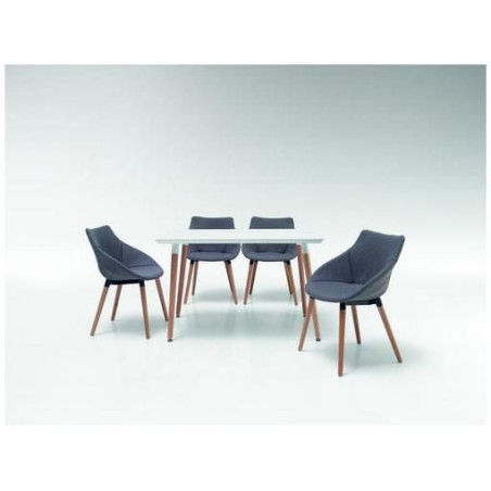 Mesa Comedor Estilo Nórdico Modelo Evon Madera de Haya 120x80