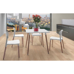 Mesa Comedor Estilo Nórdico Modelo Evon Madera de Haya 80x80