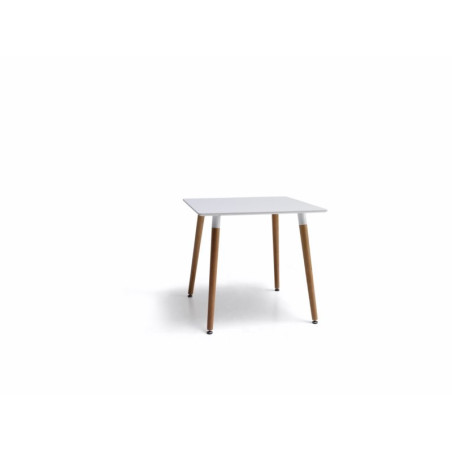 Mesa Comedor Estilo Nórdico Modelo Evon Madera de Haya 80x80