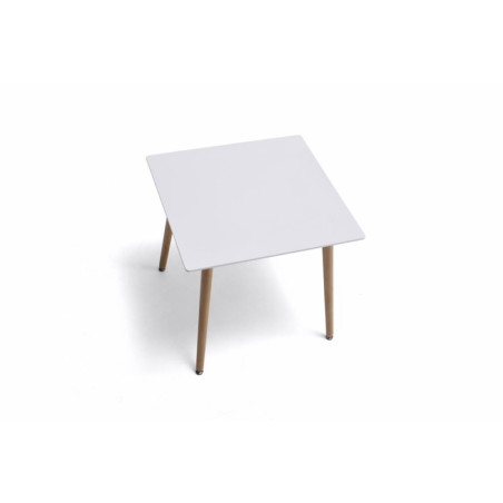 Mesa Comedor Estilo Nórdico Modelo Evon Madera de Haya 80x80