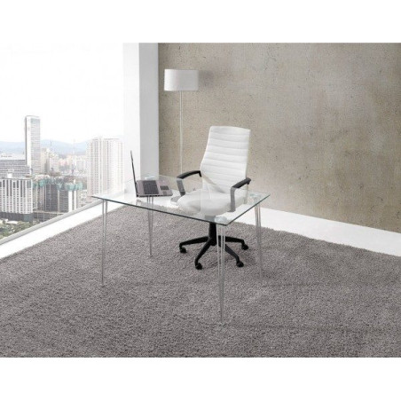 Mesa Oficina Rosana Acero Inoxidable- Cristal Templado Varios Colores 120x75