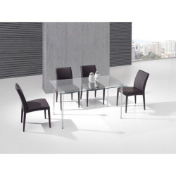 Mesa Oficina Rosana Acero Inoxidable- Cristal Templado Varios Colores 120x75