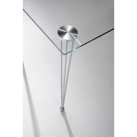 Mesa Oficina Rosana Acero Inoxidable- Cristal Templado Varios Colores 120x75
