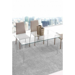 Mesa Oficina Rosana Acero Inoxidable- Cristal Templado Varios Colores 120x75
