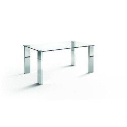 Mesa Oficina Stile Plus Cristal Templado - Acero inoxidable 120x70
