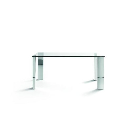 Mesa Oficina Stile Plus Cristal Templado - Acero inoxidable 120x70