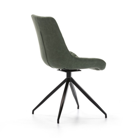 SILLA COMEDOR GIRATORIA DC 118 ECOPIEL MARRON