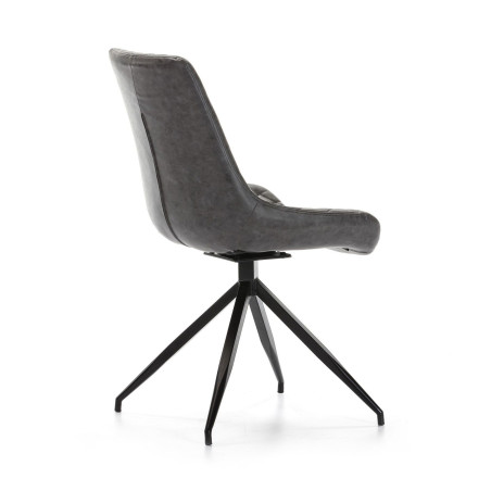 SILLA COMEDOR GIRATORIA DC 118 ECOPIEL MARRON