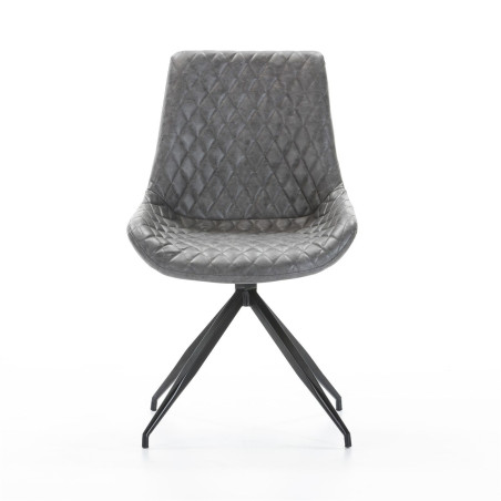 SILLA COMEDOR GIRATORIA DC 118 ECOPIEL GRIS