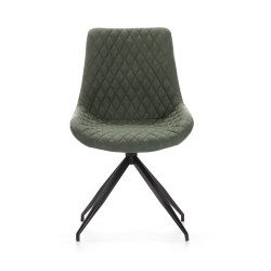 SILLA COMEDOR GIRATORIA DC 118 ECOPIEL GRIS