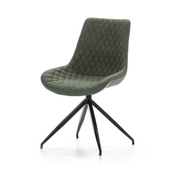 SILLA COMEDOR GIRATORIA DC 118 ECOPIEL GRIS