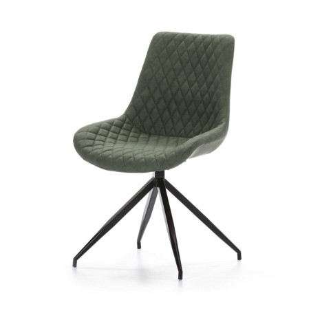 SILLA COMEDOR GIRATORIA DC 118 ECOPIEL GRIS