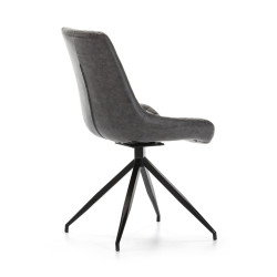 SILLA COMEDOR GIRATORIA DC 118 ECOPIEL GRIS