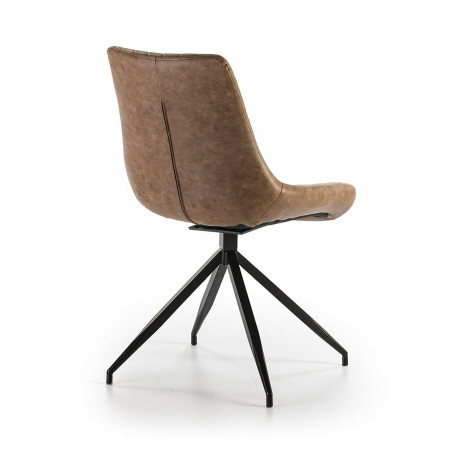 SILLA COMEDOR GIRATORIA DC 118 ECOPIEL GRIS