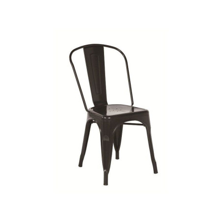 Silla Industrial Tol Acero Negra