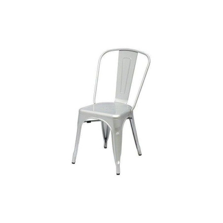 Silla Industrial Tol Acero Gris Plata