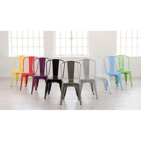 Silla Industrial Tol Acero Gris Plata