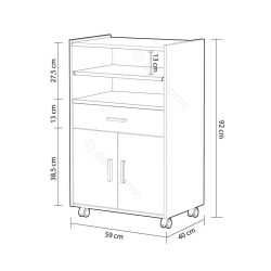 BASIC Mueble microondas 1c+2p Blanco-Cemento