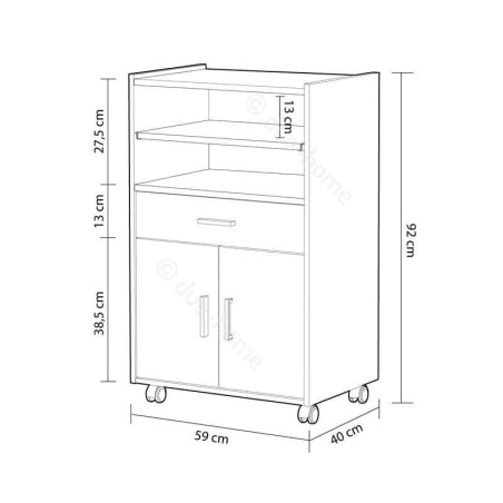 BASIC Mueble microondas 1c+2p Blanco-Cemento