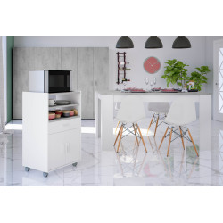 BASIC Mueble microondas 1c+2p Blanco-Cemento