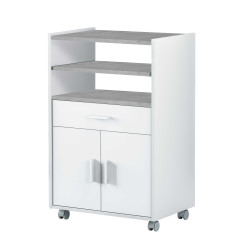 BASIC Mueble microondas 1c+2p Blanco-Cemento