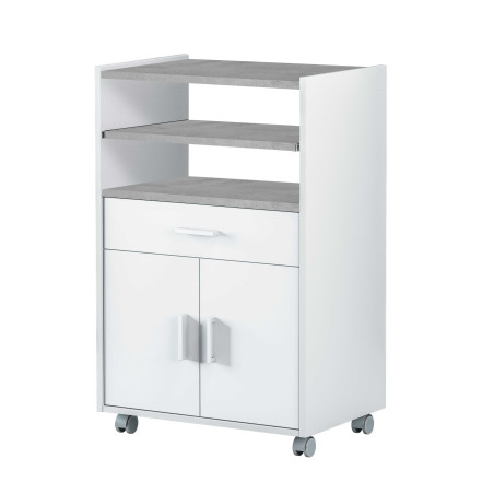 BASIC Mueble microondas 1c+2p Blanco-Cemento