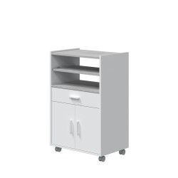 BASIC Mueble microondas 1c+2p Blanco-Cemento