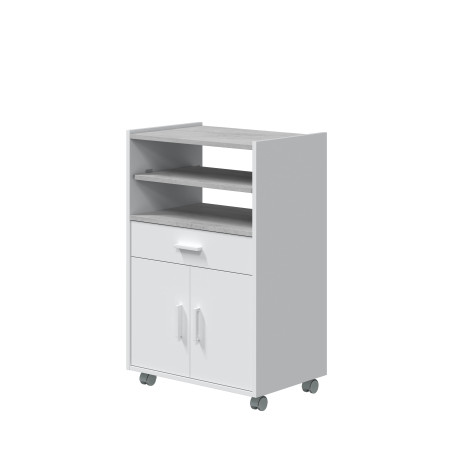 BASIC Mueble microondas 1c+2p Blanco-Cemento