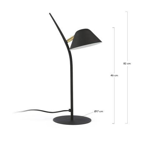 LÁMPARA DE SOBREMESA MODELO MYSTI METAL NEGRO