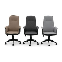 SILLÓN OFICINA MODELO GAUDÍ TAPIZADA COLOR GRIS CLARO