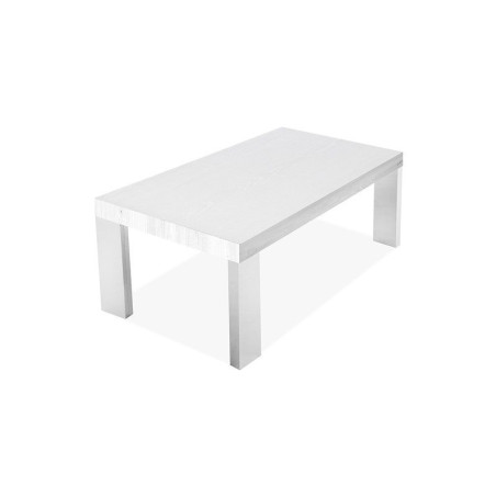 MESA DE CENTRO BOSFO MDF-ACERO INOXIDABLE 120X60 COLOR BLANCO