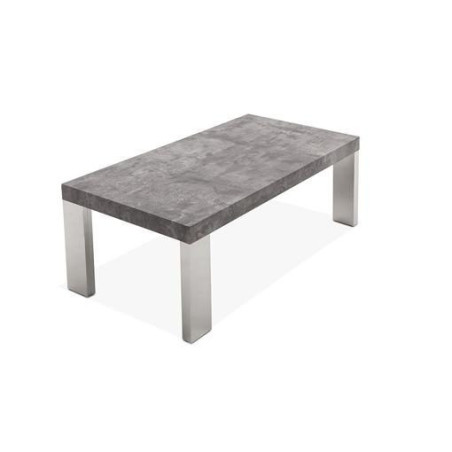 MESA DE CENTRO BOSFO MDF-ACERO INOXIDABLE 120X60 COLOR BLANCO