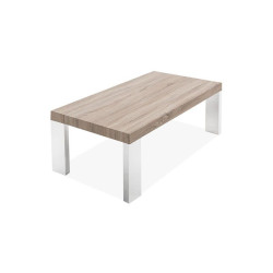 MESA DE CENTRO BOSFO MDF-ACERO INOXIDABLE 120X60 COLOR GRIS CERAMICO