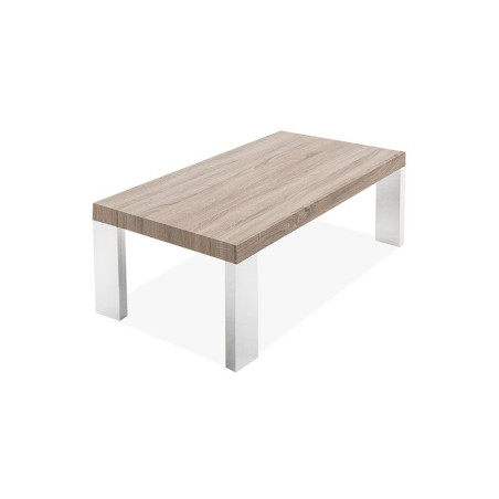 MESA DE CENTRO BOSFO MDF-ACERO INOXIDABLE 120X60 COLOR GRIS CERAMICO