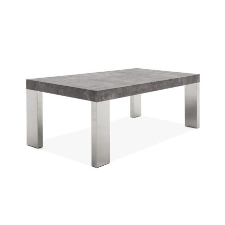 MESA DE CENTRO BOSFO MDF-ACERO INOXIDABLE 120X60 COLOR GRIS CERAMICO