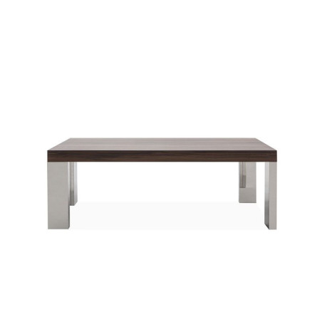 MESA DE CENTRO BOSFO MDF-ACERO INOXIDABLE 120X60 COLOR ROBLE