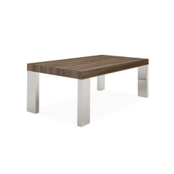 MESA DE CENTRO BOSFO MDF-ACERO INOXIDABLE 120X60 COLOR ROBLE