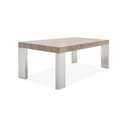 MESA DE CENTRO BOSFO MDF-ACERO INOXIDABLE 120X60 COLOR ROBLE