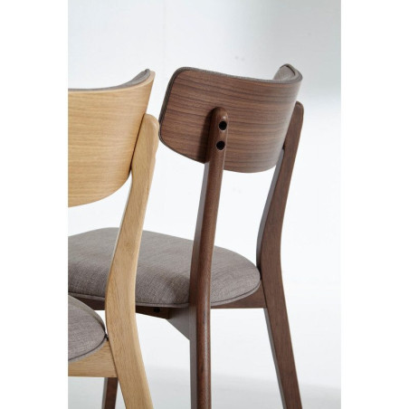 Silla Comedor Nais Nogal-Gris Claro