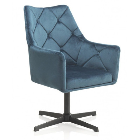 SILLÓN GIRATORIO TAPIZADO MODELO CARLOS PATAS METALICAS