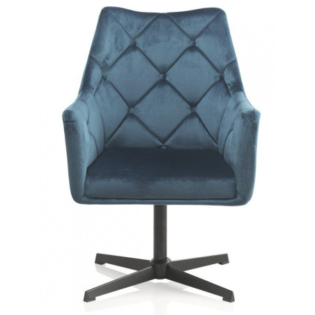 SILLÓN GIRATORIO TAPIZADO MODELO CARLOS PATAS METALICAS